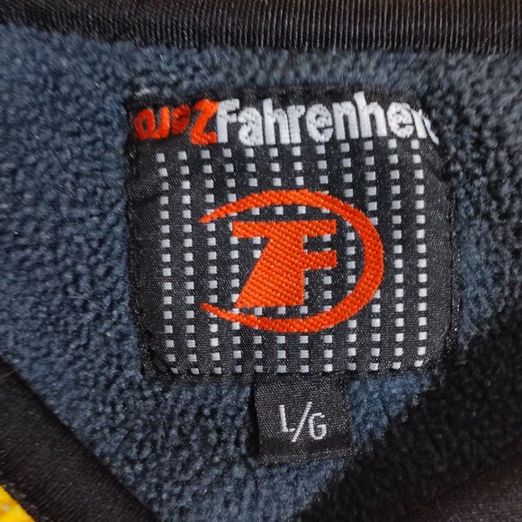 Zero Fahrenheit thick winter fleece sweater men's size L yellow with dark blue - Picture 5 of 12